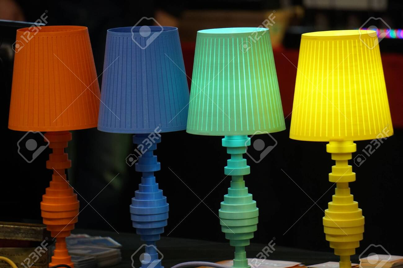 Table Lamp Different Colors Red Blue Green Yellow intended for sizing 1300 X 866