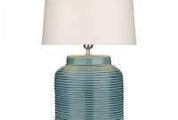 Tidal Blue Table Lamp Ribbed Baseclassic White Shade with proportions 1000 X 1000