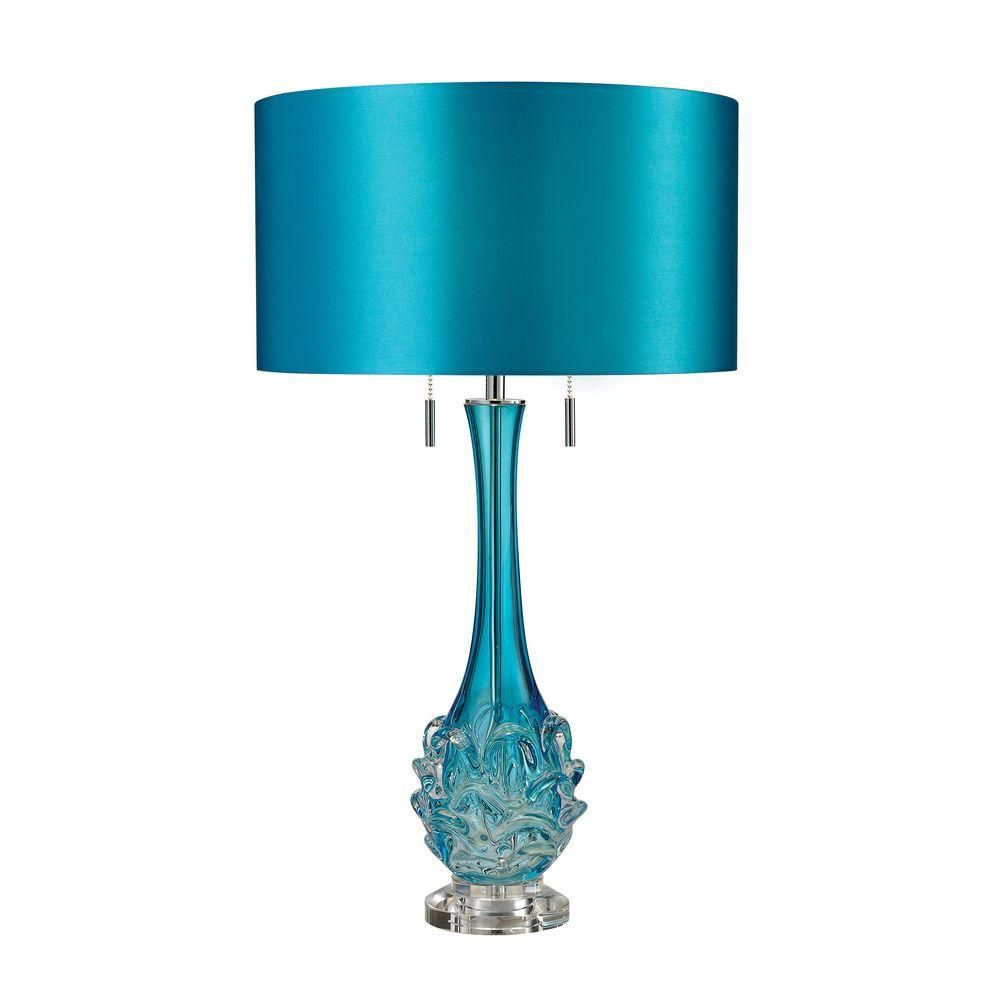 Titan Lighting 28 In Blue Vignola Free Blown Glass Table intended for sizing 1000 X 1000