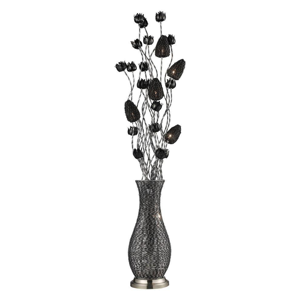 Titan Lighting Cyprus Grove 55 In Chrome And Black Floral Display Floor Lamp for proportions 1000 X 1000