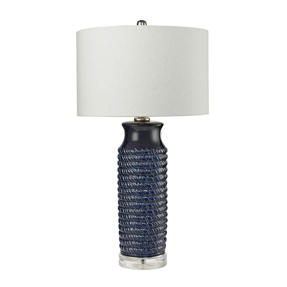 Titan Lighting Wrapped Rope 30 In Navy Blue Ceramic Table Lamp for measurements 1000 X 1000