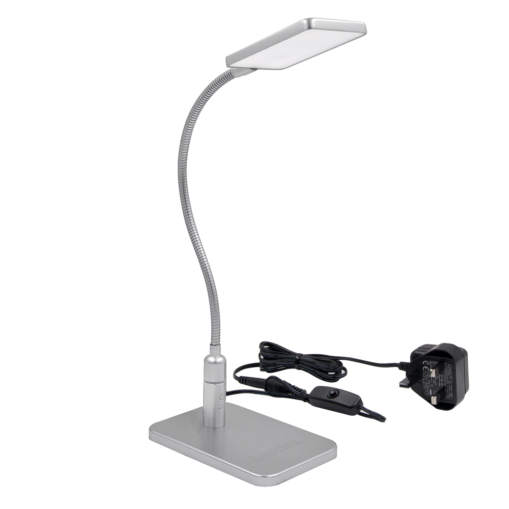 Touch Dimmable Flexible Led Desk Lamp Silver Metal Led Table Reading Light Bedside Lamp Energy Saving 5w Led Eye Protection Daylight Lighting 5000k inside dimensions 1000 X 1000