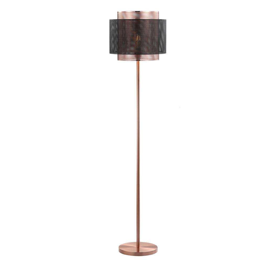 Tribeca 605 In Metal Led Floor Lamp Copperblack regarding measurements 1000 X 1000