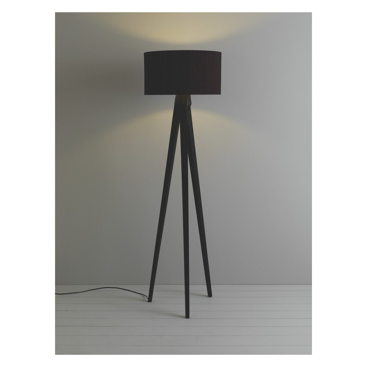 Tripod Black Wooden Floor Lamp With Black Shade Furniture intended for sizing 1200 X 1200