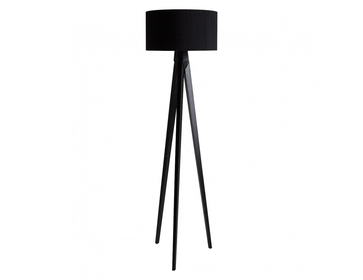 Tripod Black Wooden Floor Lamp With Black Shade inside proportions 1200 X 925