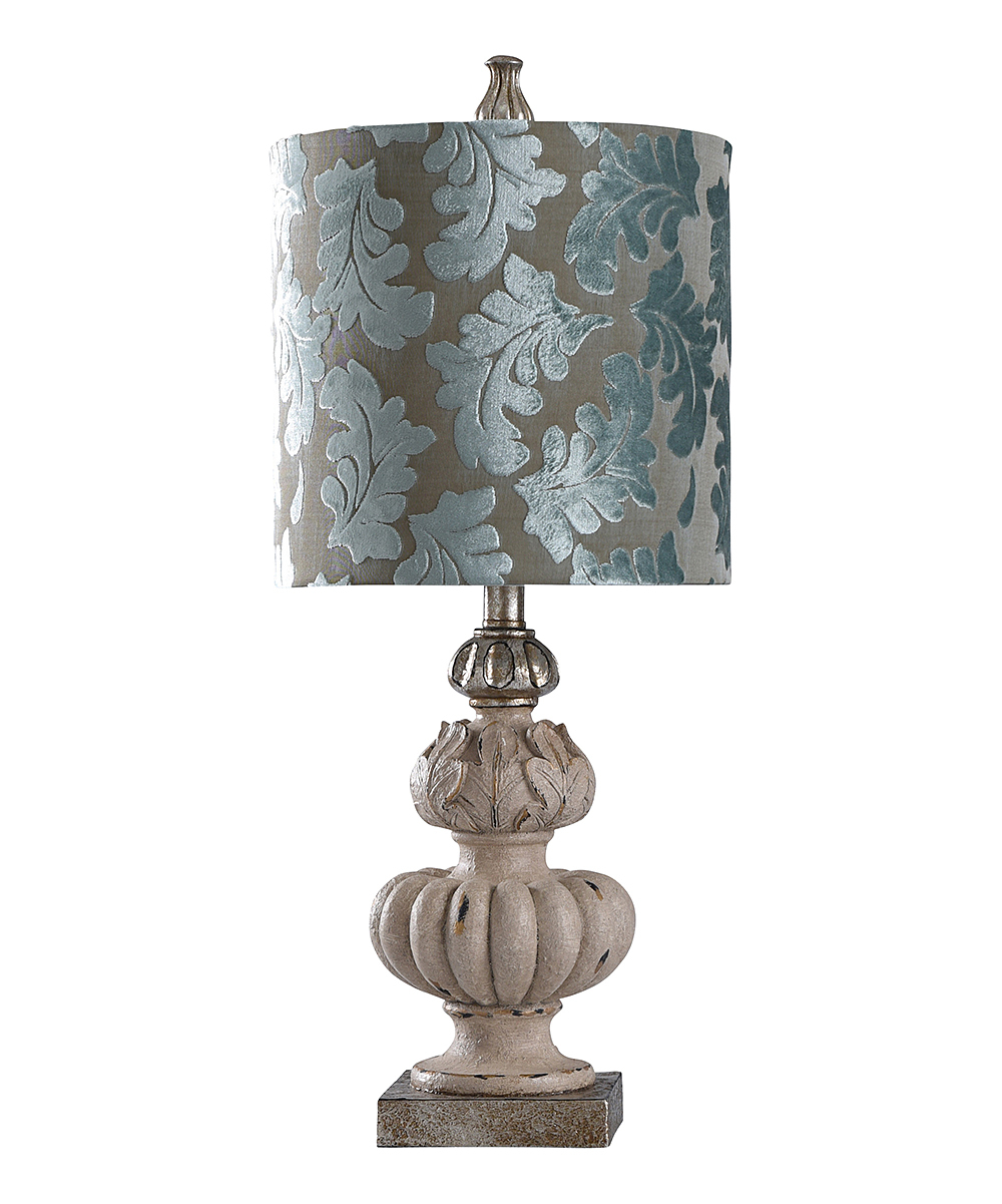 Tuscan Cream Blue Leaf Accent Table Lamp with dimensions 1000 X 1201