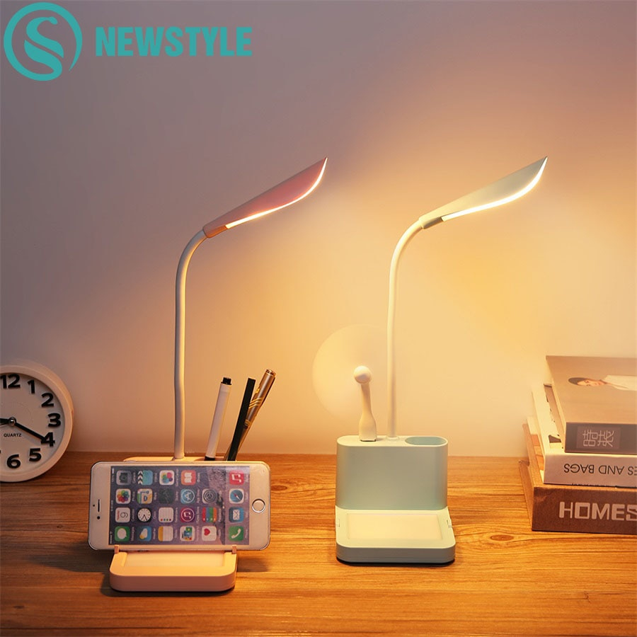 Us 1041 33 Offled Pen Holder Message Board Desk Lamp With Fan Rechargeable Eye Caring Lamps 360 Degree Adjustable Metal Hose In Desk Lamps From regarding sizing 900 X 900