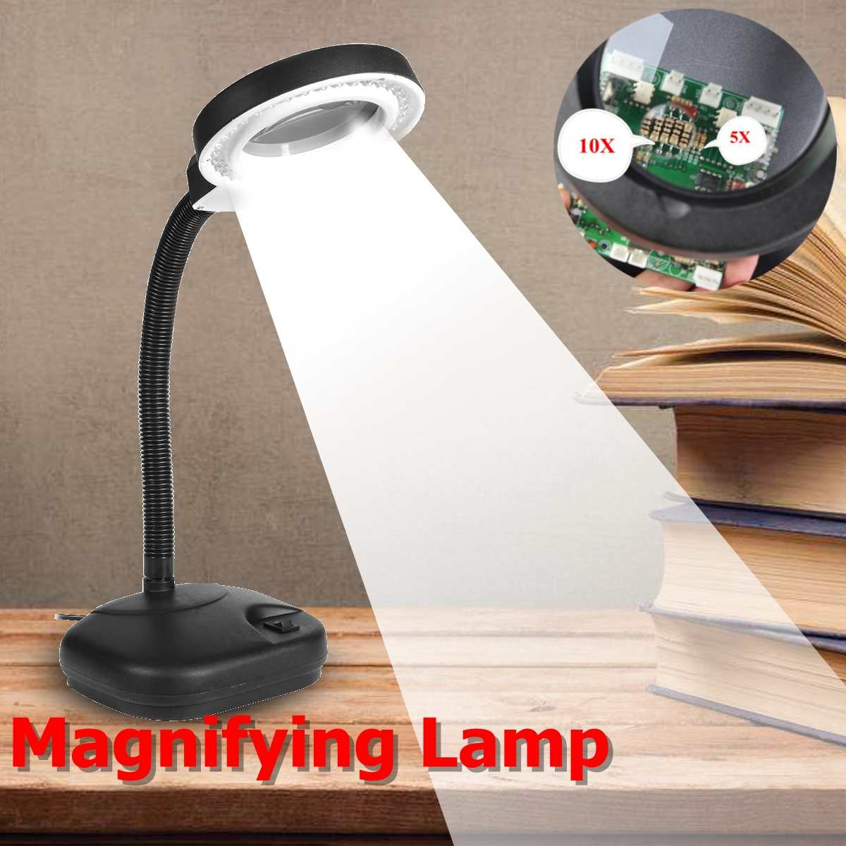 Us 1789 47 Off40 Led Desktop Magnifying Lamp 5x 10x Magnifier Light Daylight Craft Glass Table In Led Table Lamps From Lights Lighting On within size 1200 X 1200