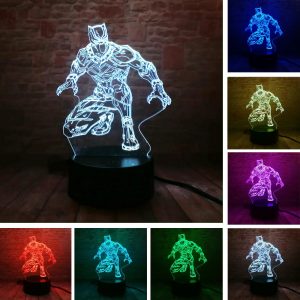 Us 366 35 Offmarvel Movie Superhero Black Panther Action Figure 3d Table Lamp Led Night Lights Child Sleeping Decor Lamp Holiday Xmas Gifts In Led within proportions 1000 X 1000