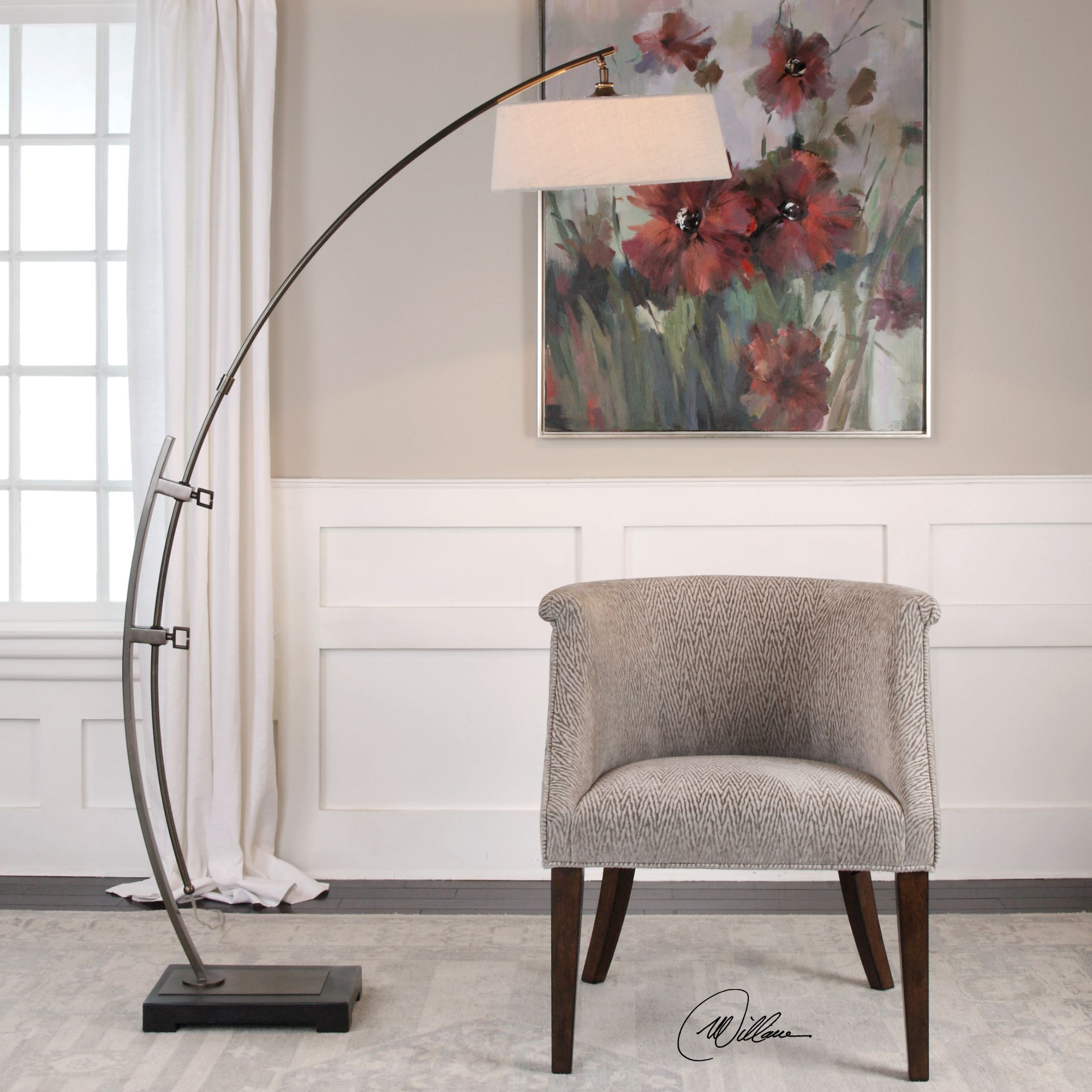 Uttermost Calogero Bronze Arc Floor Lamp with proportions 2100 X 2100