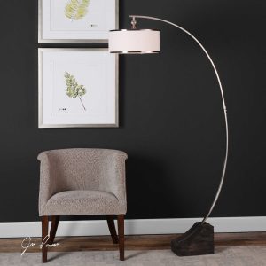 Uttermost Kelcher Nickel Arc Floor Lamp for sizing 2100 X 2100