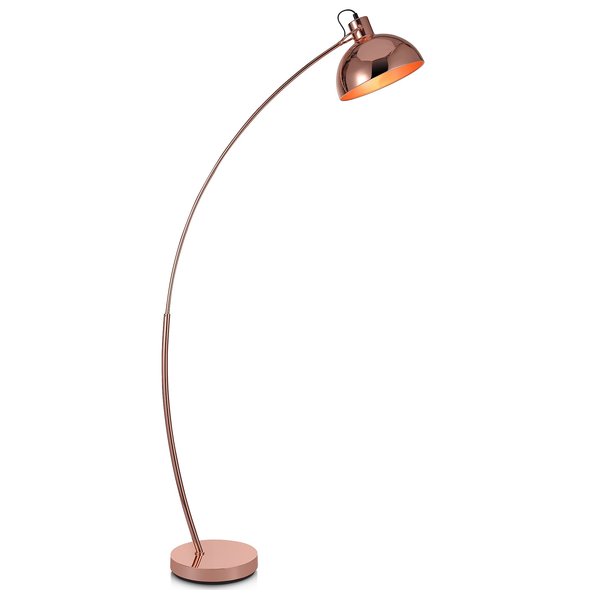 Versanora Arco Floor Lamp With Shade Rose Gold Finish with regard to proportions 2000 X 2000