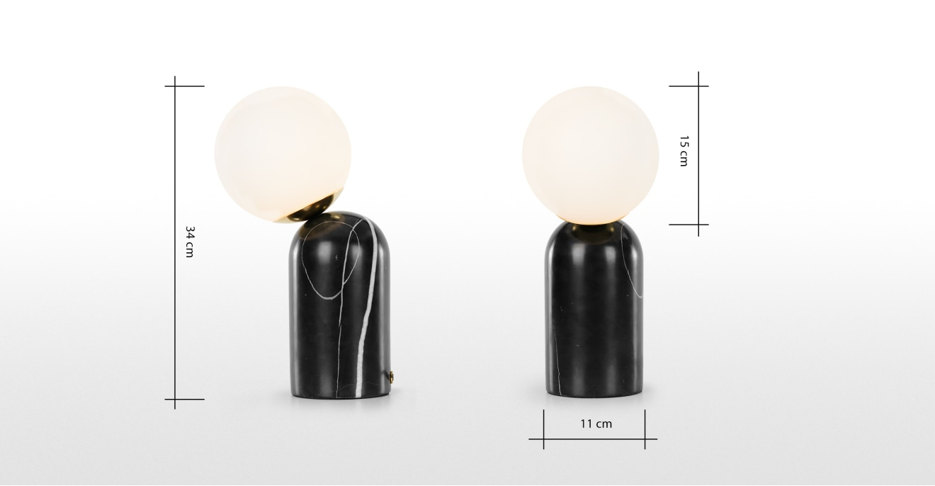 Vetro Table Lamp Black Marble Brass Made regarding measurements 1320 X 686