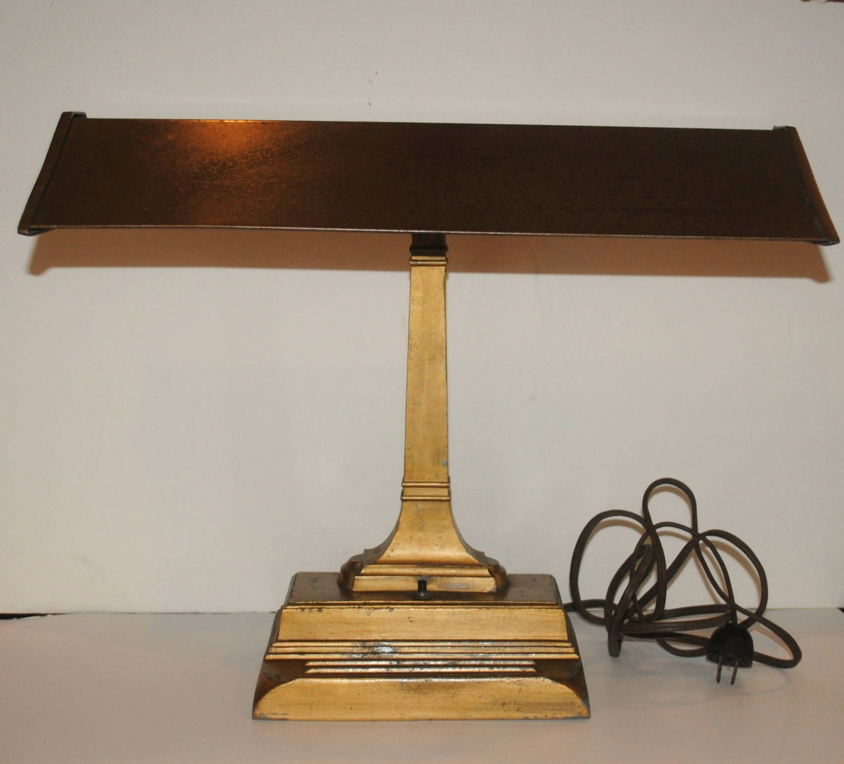 Vintage Bankers Lamp 1930s Metal Art Deco Lamp Industrial throughout dimensions 1731 X 1568