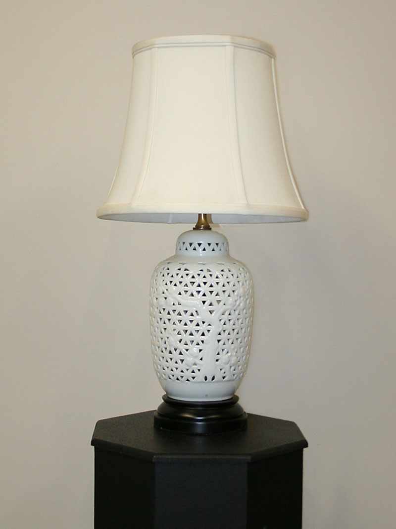 Vintage Blanc De Chine Porcelain Table Lamp W Black Base C 1940 pertaining to measurements 800 X 1067