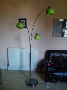 Vintage Floor Lamp With Green Flower Shade Reclaimed Heart intended for proportions 768 X 1024