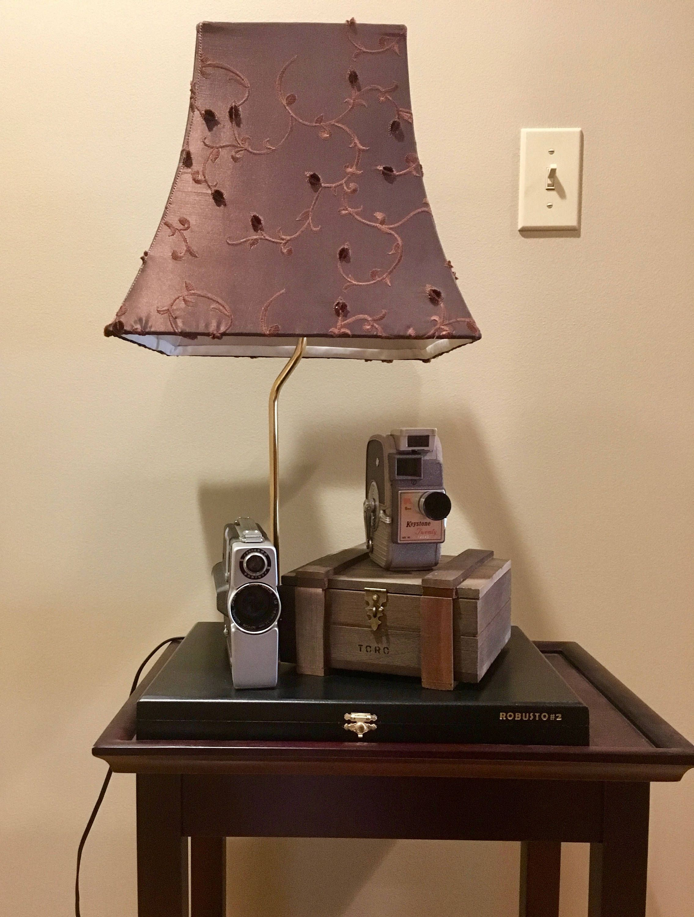 Vintage Movie Cameras Repurposed Lamp Repurposedlamps pertaining to size 2270 X 3000