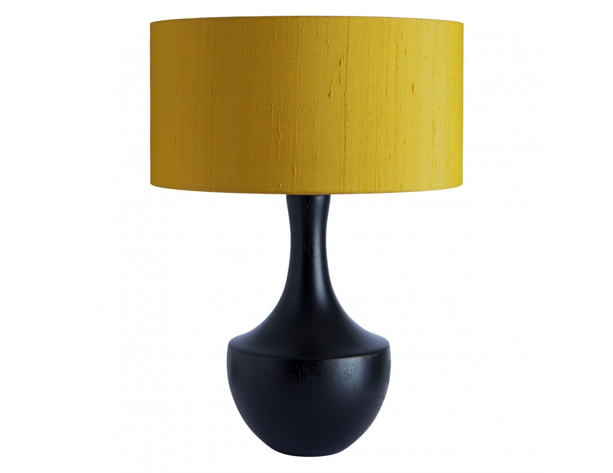Warley Black Wooden Table Lamp With Yellow Shade for dimensions 1200 X 925