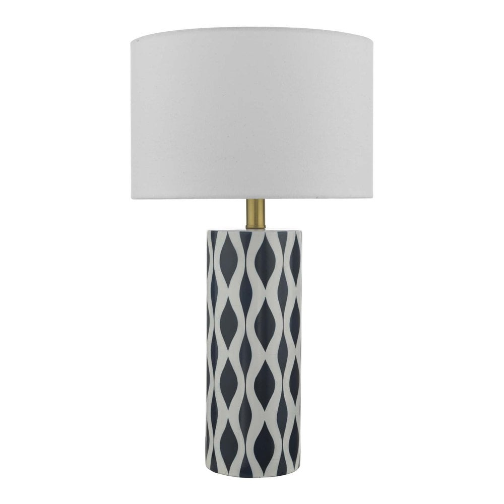 Weylin Ceramic Table Lamp Navy Blue And White Waves With Shade intended for proportions 1000 X 1000