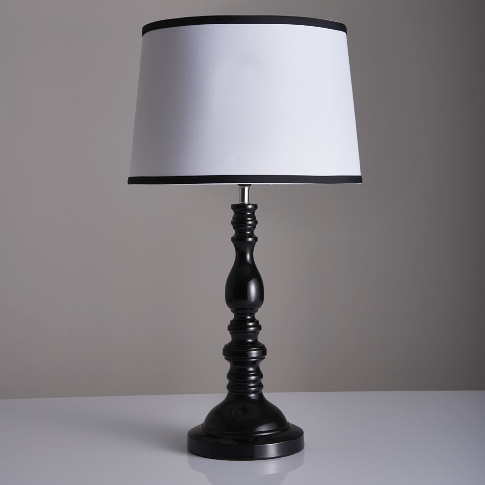 Wilko Black White Table Lamp with measurements 1000 X 1000