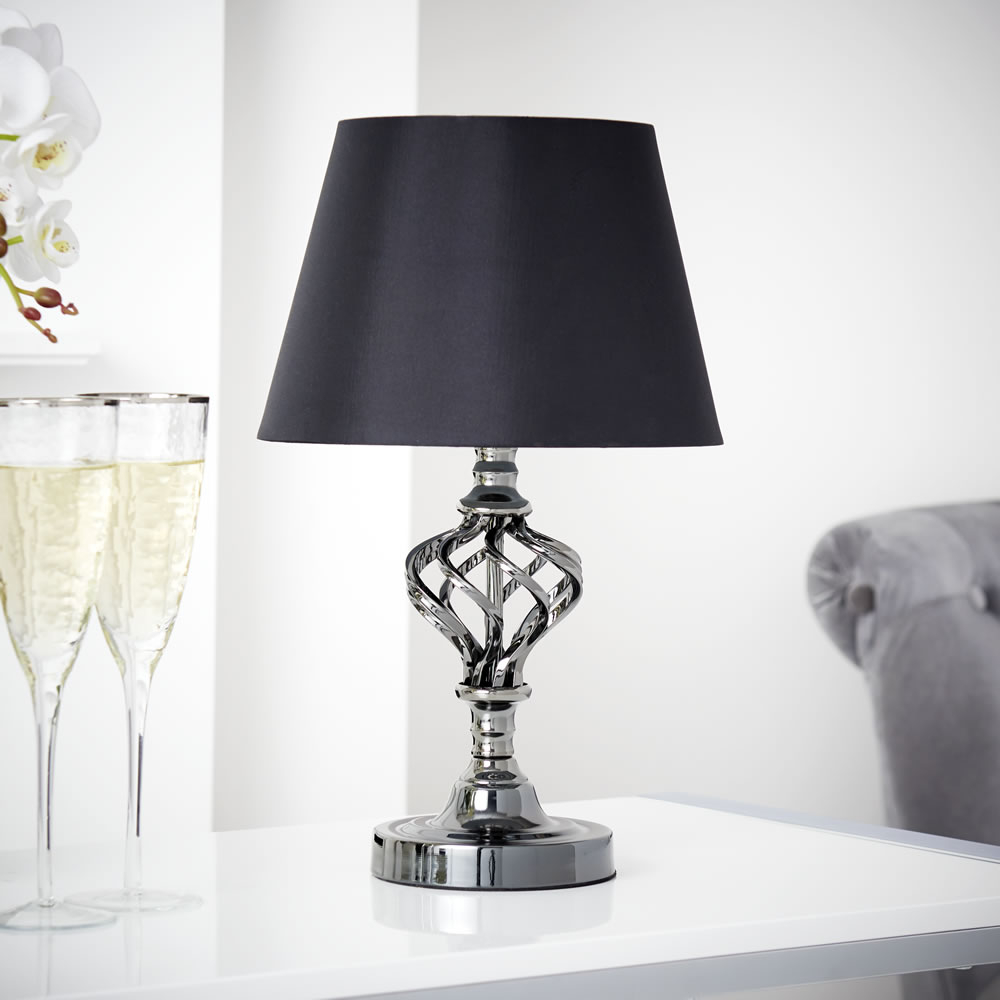 Wilko Gunmetal Table Lamp intended for size 1000 X 1000