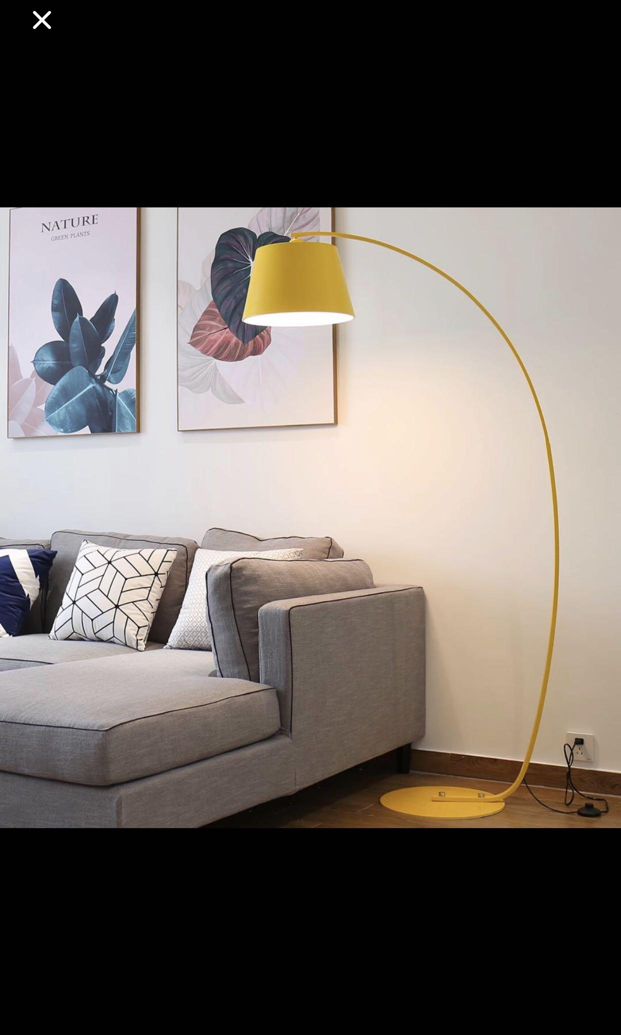 Yellow Arc Floor Lamp Furniture Home Decor Lighting in size 1242 X 2071