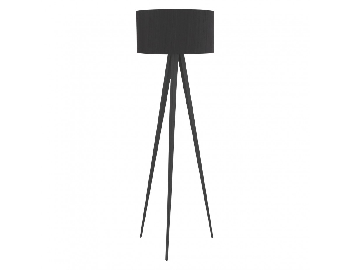 Yves Black Floor Lamp With Black Silk Shade for dimensions 1200 X 925