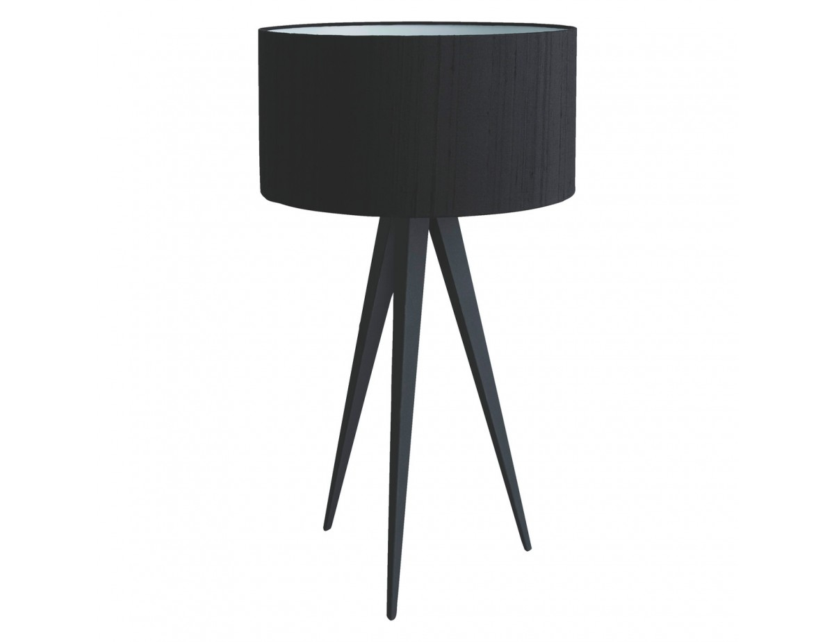 Yves Black Metal Table Lamp With Black Silk Shade with regard to dimensions 1200 X 925