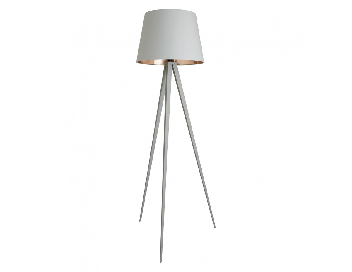 Yves Grey Metal Floor Lamp With Grey And Copper Shade regarding size 1200 X 925