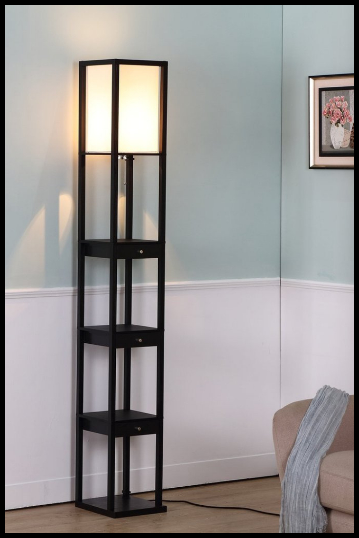 3 In 1 Wooden Floor Lamp This Tall Freestanding Lamp Lends A intended for sizing 735 X 1102