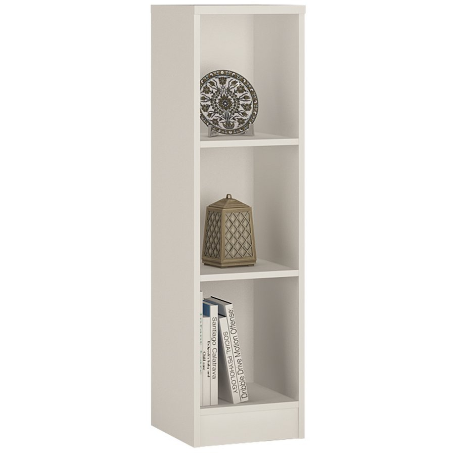 4 You Medium Narrow Bookcase Pearl White in proportions 900 X 900