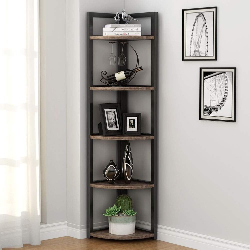 5 Tier Corner Shelf Corner Storage Rack Plant Stand Small Bookshelf For Living Room Home Office Kitchen Small Space with regard to measurements 1001 X 1001