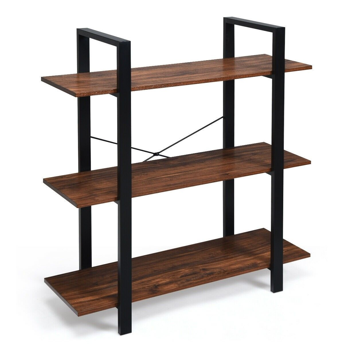 5 Tiers Bookshelf Industrial Bookcases Metal Frame Shelf intended for dimensions 1200 X 1200