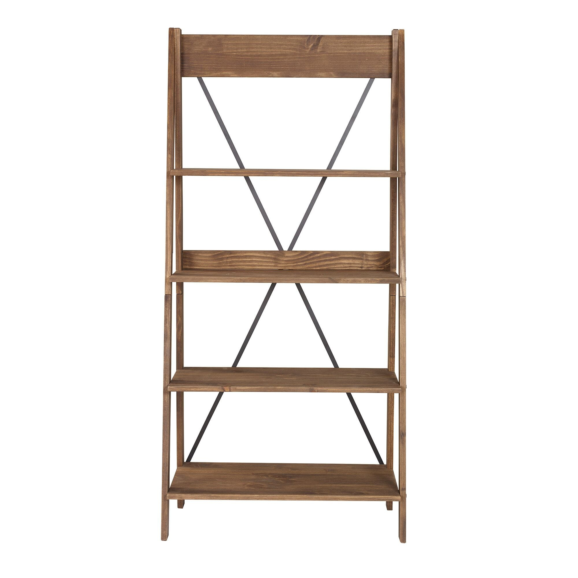 68 Inch Solid Wood Ladder Bookshelf Brown Walker Edison for dimensions 2000 X 2000