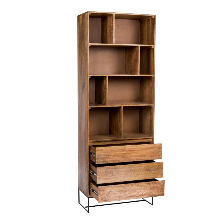 86 Tall Solid Mango Wood Bookcase With 4 Shelves Moes regarding dimensions 940 X 940