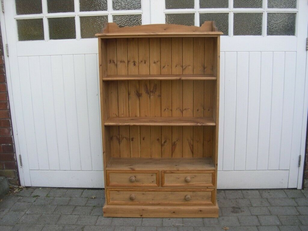 A Tall Solid Pine Bookcase With Shelves And Drawers In Warrington Cheshire Gumtree for measurements 1024 X 768