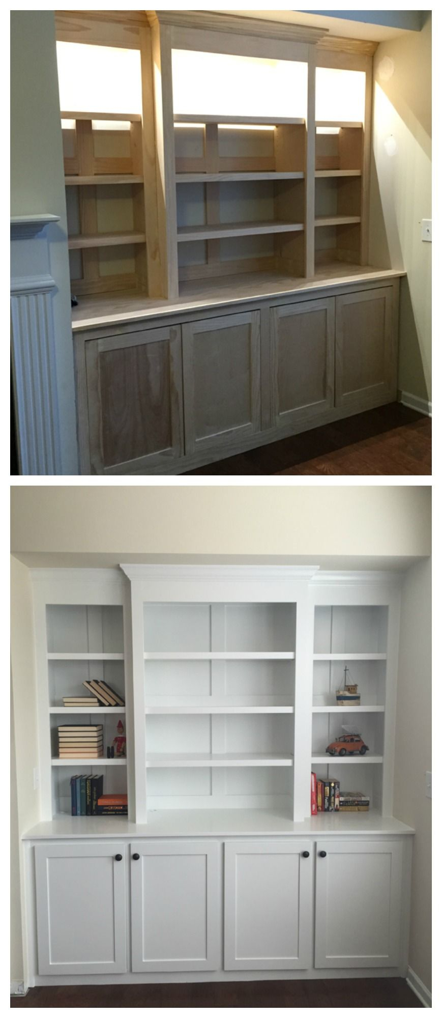 Amazing Diy Built In Buffet Shelving From Plywood And Pine for size 869 X 2000