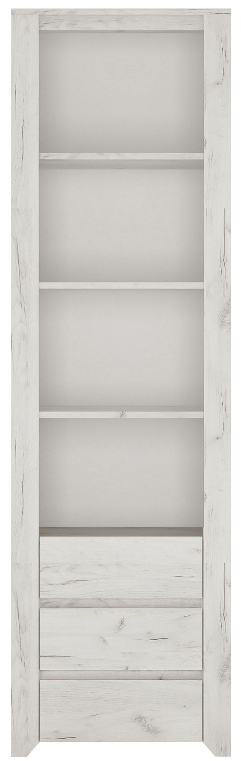 Angel Tall Bookcase White Crafted Oak Melamine in measurements 863 X 2716