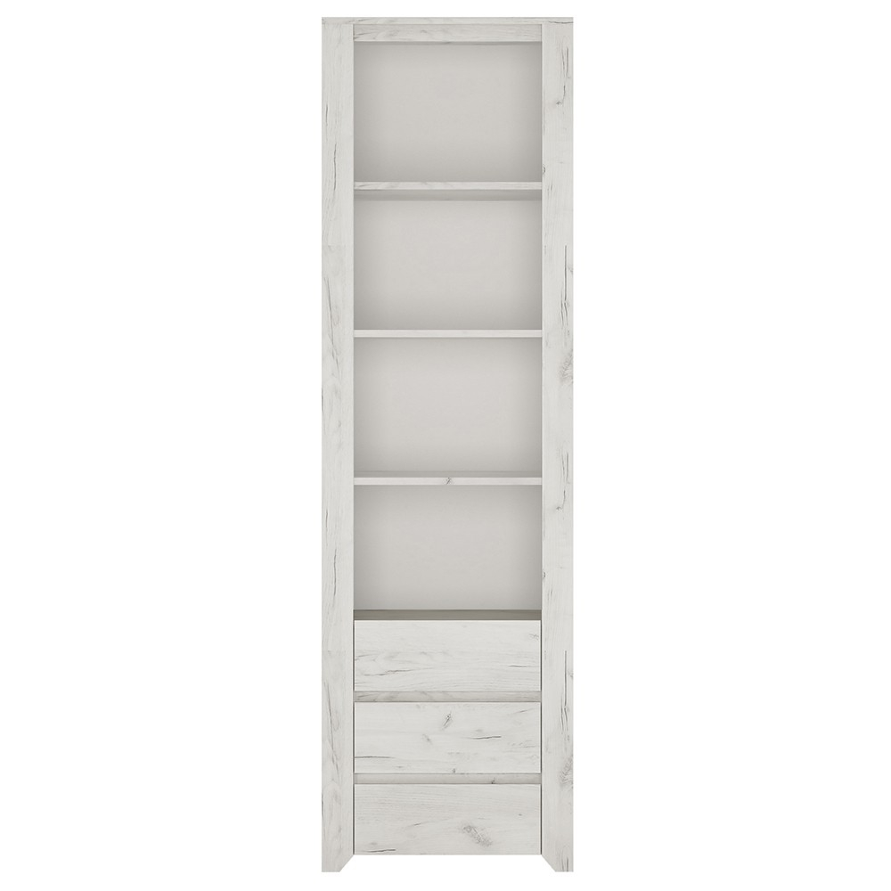 Angel Tall Narrow 3 Drawer Bookcase throughout dimensions 1000 X 1000
