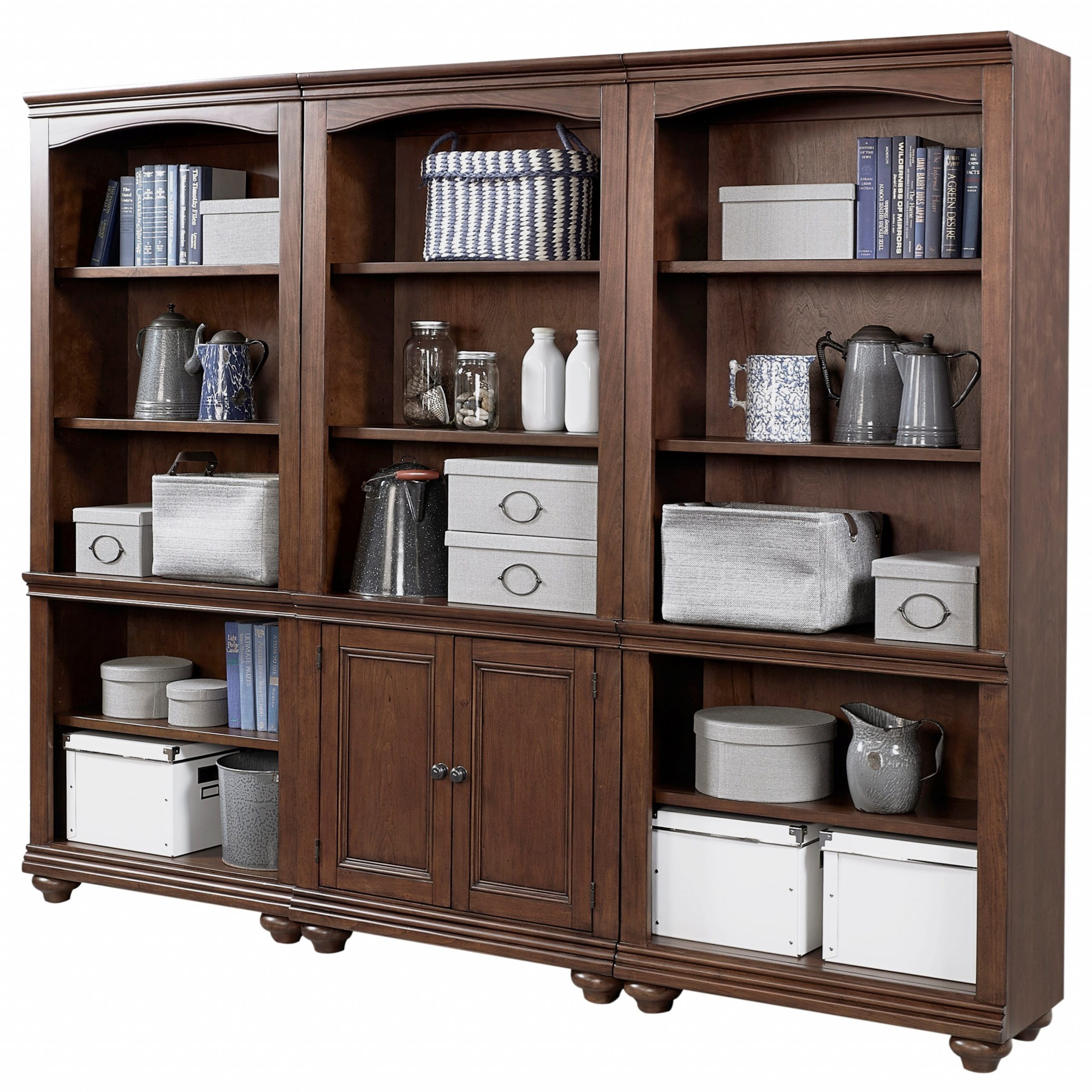 Aspenhome Oxford Bookcase Wall With Adjustable Shelves with dimensions 2950 X 2950