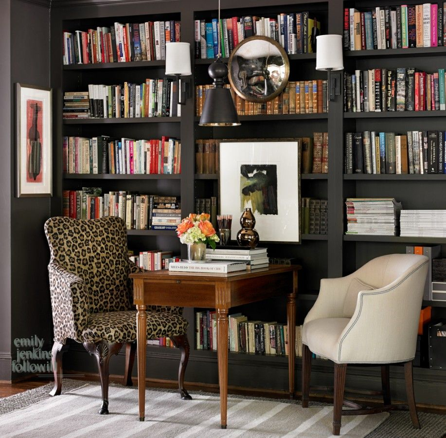 Black Built In Bookcases Study Nook Office Library Home regarding size 917 X 900
