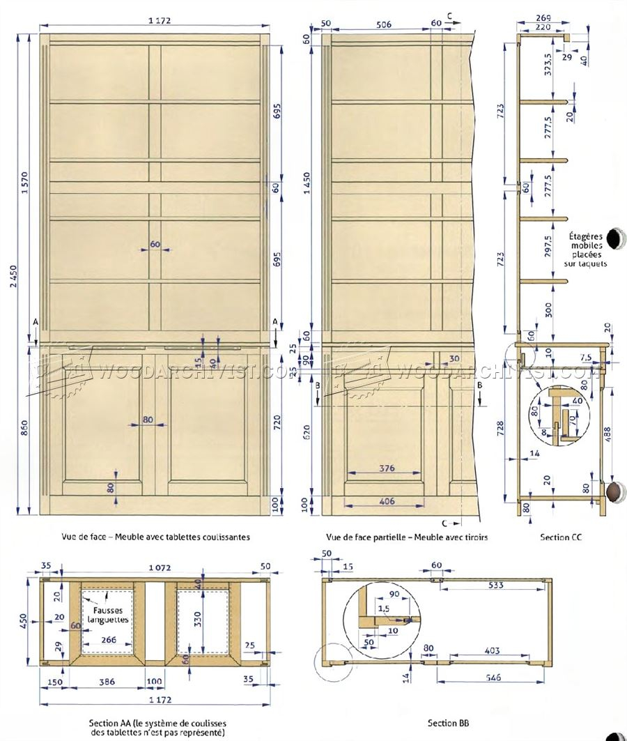 Built In Bookcase Plans Woodarchivist intended for dimensions 900 X 1063