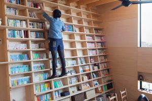 Built In Bookshelf Doesnt Need A Library Ladder Curbed with regard to proportions 1200 X 800