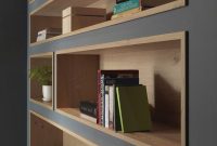 Built In Bookshelves Lined With Wood Highlight The Displayed with size 800 X 1067