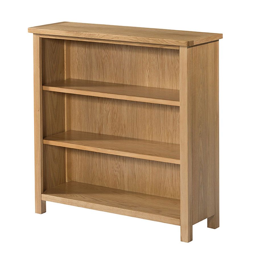 Burford Oak Low Bookcase Fully Assembled with regard to proportions 900 X 900
