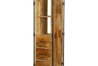 Calgary 4 Open Shelf Industrial Tall Narrow Bookcase With Drawers intended for size 1200 X 1200