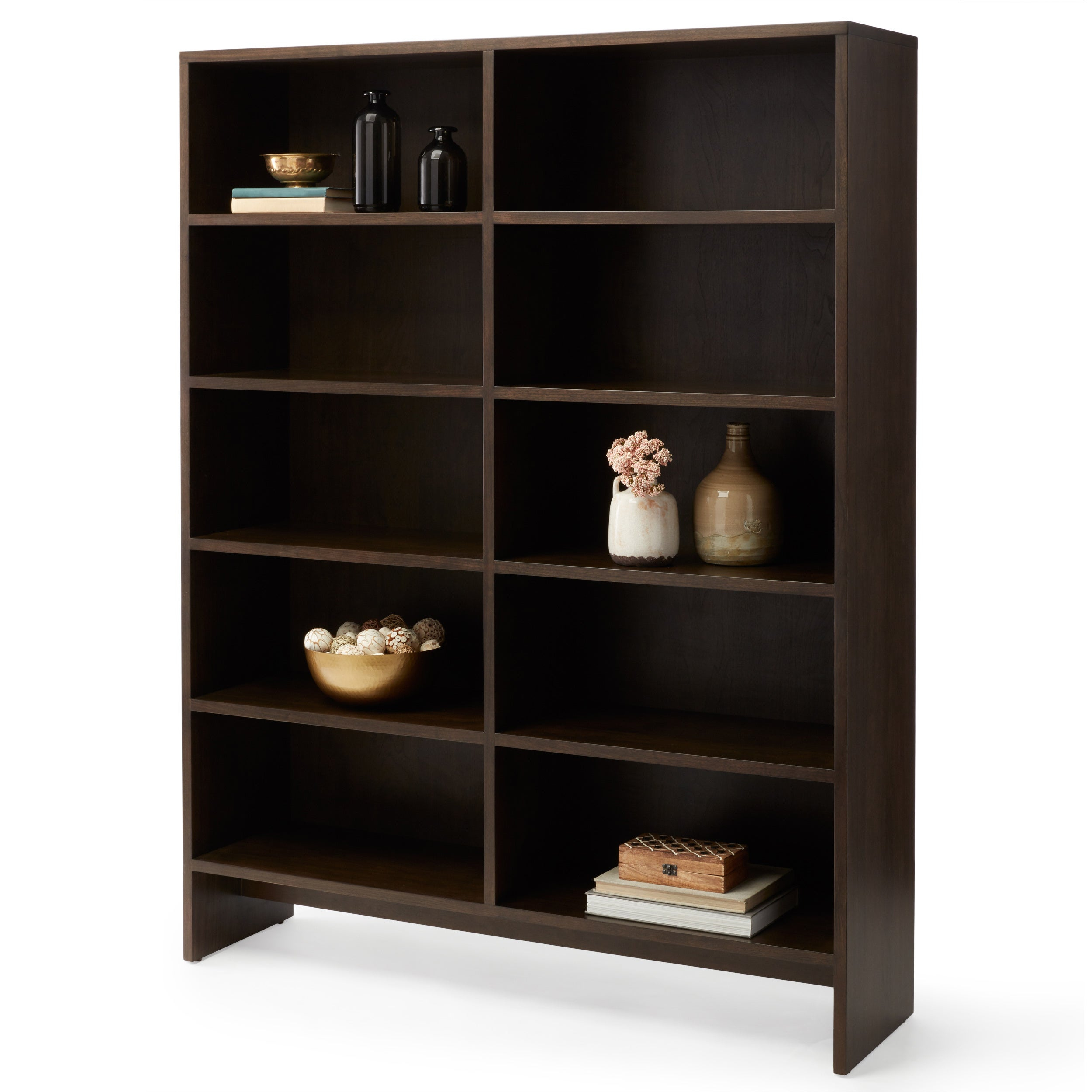 Calvin Klein Warren Tall Bookcase Dark Walnut in sizing 2500 X 2500