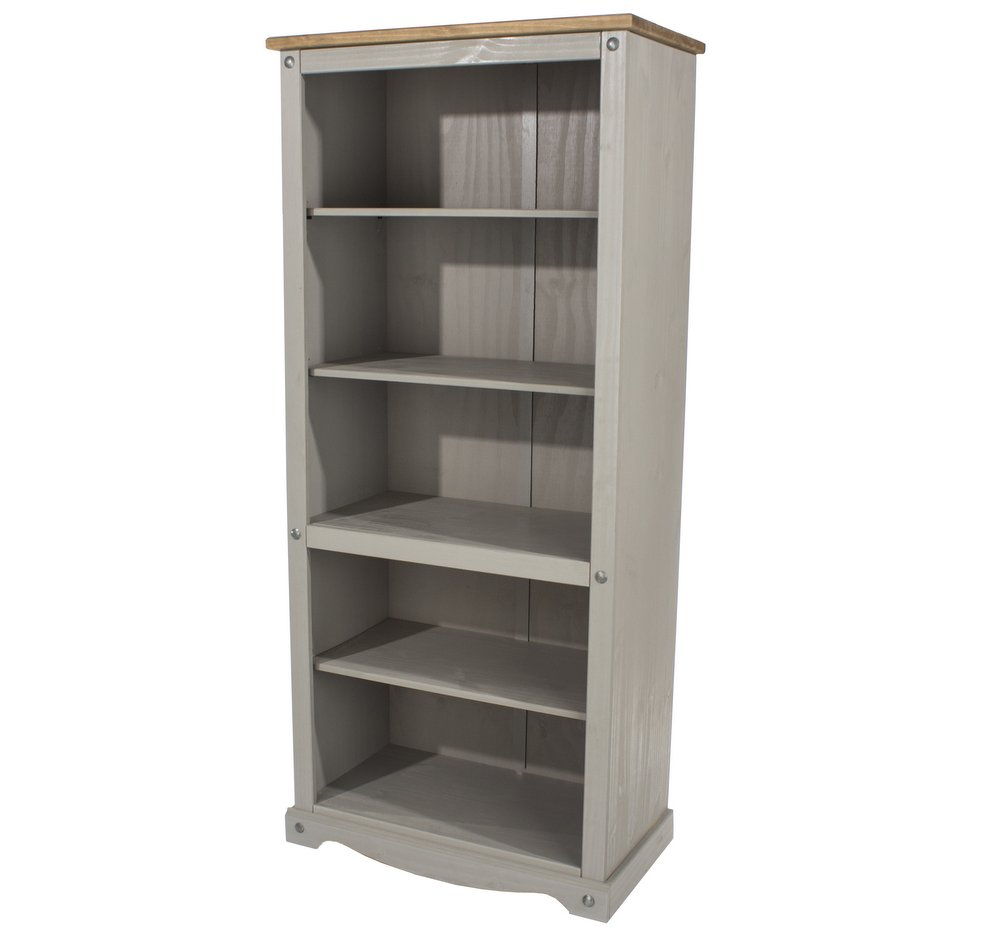 Corona Grey Washed Tall Bookcase in size 1000 X 931