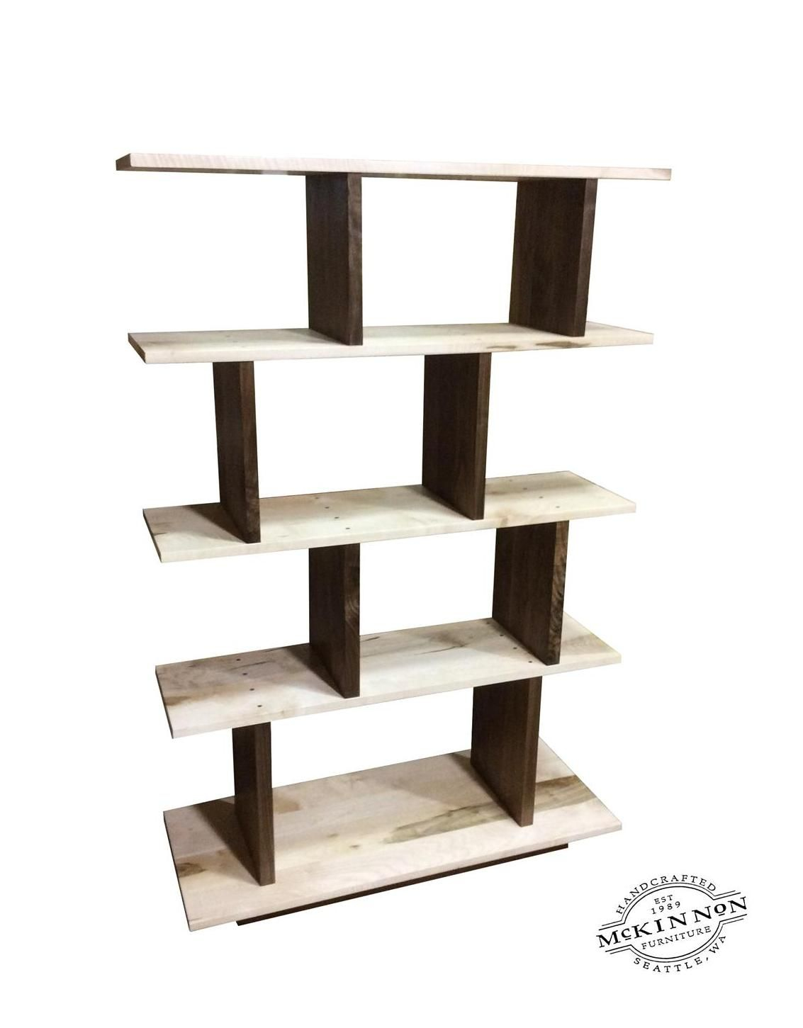 Custom Display Standbookcase In Maple And Walnut Storage throughout measurements 1133 X 1451