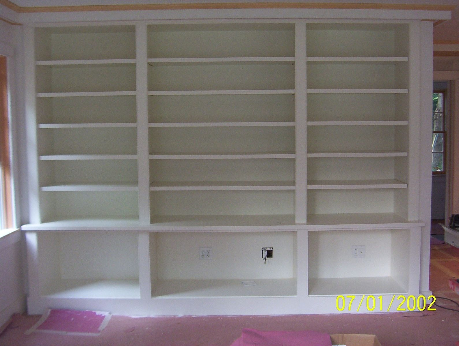 Custom Made Painted Built In Bookcase Brenda Hall Wood with proportions 1589 X 1200
